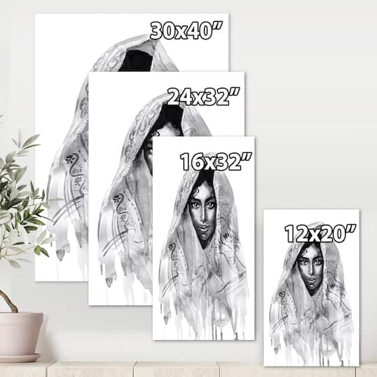 Designart - Monochrome Portrait of Young Indian Woman I